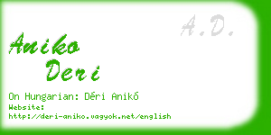 aniko deri business card